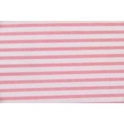 Tissu TR2B0MAS15, Popeline, 165g/m², Rayé rose et blanc