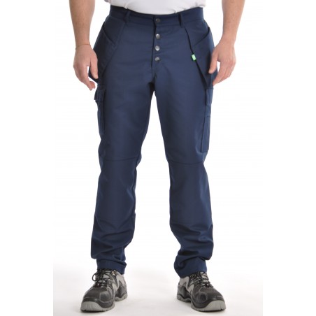 Pantalon multipoches Marine Coton/polyester
