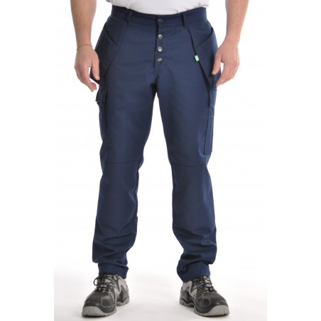 Pantalon multipoches Marine Coton/polyester Pantalon multipoches Marine Coton/polyester