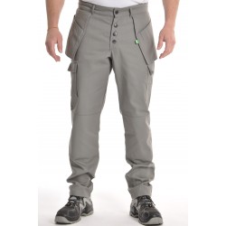 pantalon multipoches gris