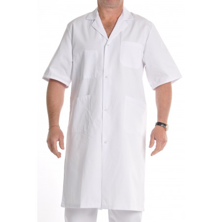 Blouse médicale homme blanche manches courtes