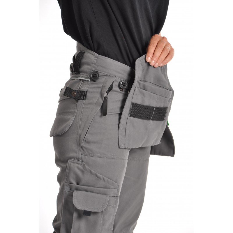 Achat Pantalon de travail femme gris avec genouillères fixes PXIII