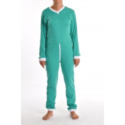 Grenouillère adulte verte en jersey extensible