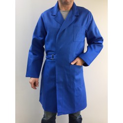 Blouse de travail croisée 0901 bleu bugatti en polyester/coton