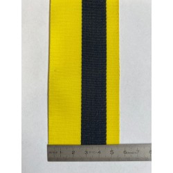 Sangle polyester rayée jaune et noire 55 mm