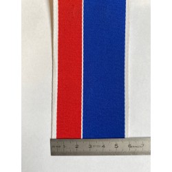 Sangle polyester bleue/ blanc/ rouge 60 mm