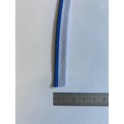 Passe-poil mèche coton 3 mm bleu marine et blanc 12 mm