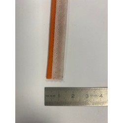 Passe-poil mèche coton 3 mm orange et blanc 12 mm
