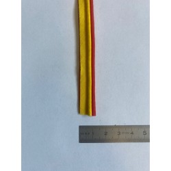 Passe-poil double mèche coton 3 mm rouge et jaune 12 mm