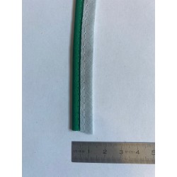 Passe-poil mèche coton 3 mm vert et blanc 12 mm