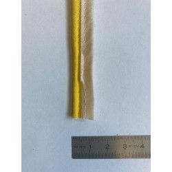 Passe-poil mèche coton 3 mm jaune et blanc 12 mm