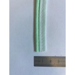 Passe-poil mèche coton 3 mm vert clair et blanc 12 mm