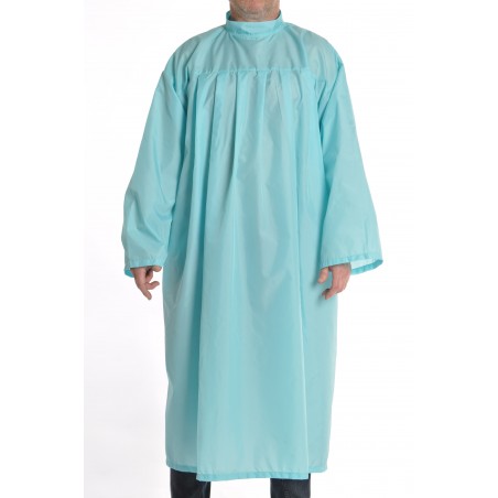 peignoir de coiffeur en nylon turquoise