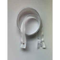Fermeture à glissière spirale non séparable maille 6 blanche 112 cm