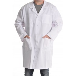 Blouse de travail Blanc 0604 à pressions en majoritaire polyester