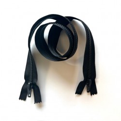Fermeture à glissière injectée double curseur bouche à bouche maille 6 Noir 78cm