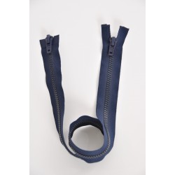 Fermeture à glissière injectée double curseur séparable maille 6 Marine 65 cm