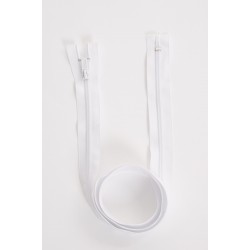 Fermeture à glissière spirale standard maille 6 blanche 110 cm
