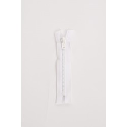 Fermeture à glissière injectée standard maille 6 blanc 15 cm