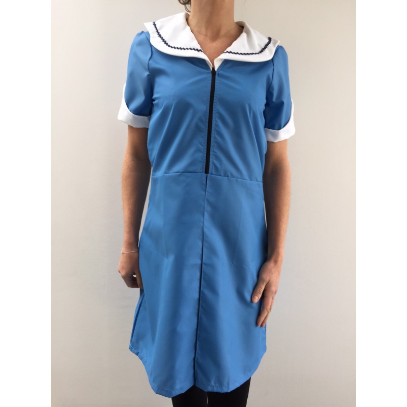 Blouse robe Maria en nylon bleu