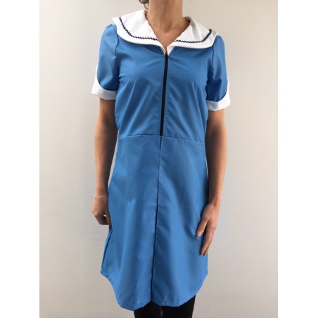 Blouse robe Maria en nylon bleu