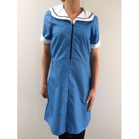 Blouse robe Maria en nylon bleu Blouse robe Maria en nylon bleu
