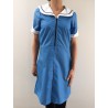 Blouse robe Maria en nylon bleu
